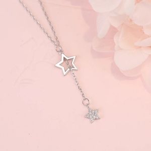 Sterling Silver Shiny Star Choker Necklace